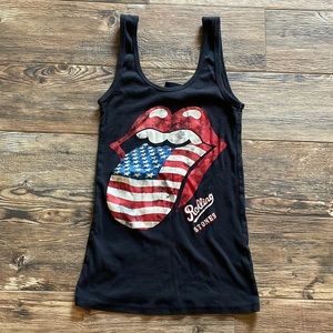 Vintage Rolling Stones black washed tank top size small